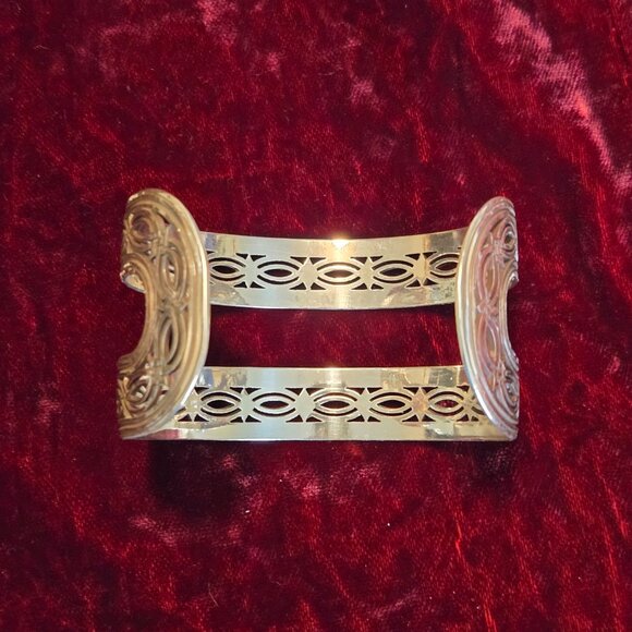 Sterling Silver Brighton Ferrera Equestra Scroll Double Cuff Bracelet - Picture 4 of 8